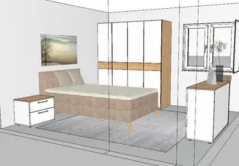 kleine Schlafzimmerlösung, mit viel Stauraum